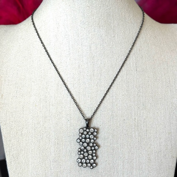 Cookie Lee Gunmetal Gem Pendant Necklace - Picture 6 of 9